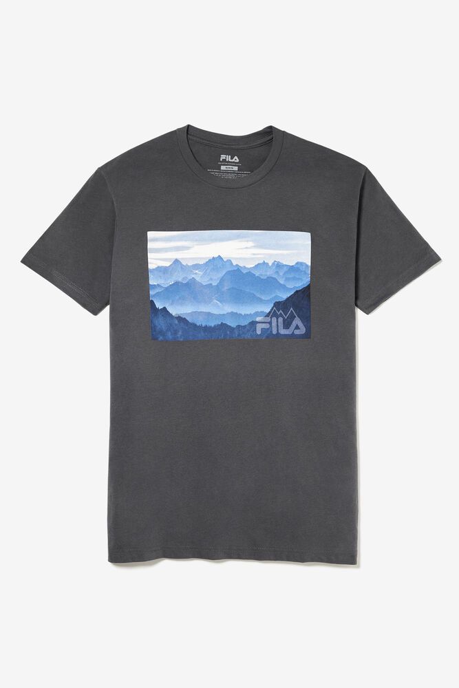 Fila T-Shirt Mens Grey - Mountain Vista - Philippines 1378509-QN